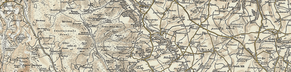 Old map of Kingbeare in 1900