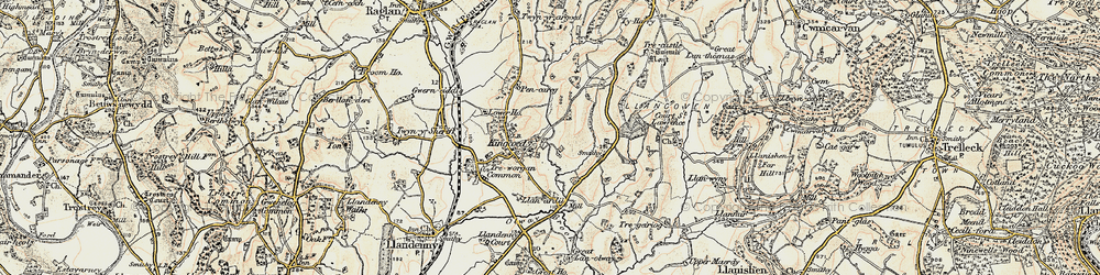 Old map of Kingcoed in 1899-1900