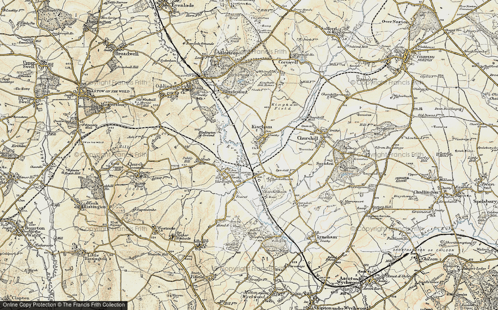 Old Map of Kingham, 1898-1899 in 1898-1899