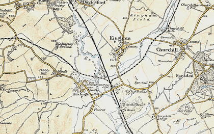 Old map of Kingham in 1898-1899