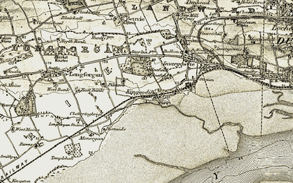 Old map of Kingoodie in 1907-1908