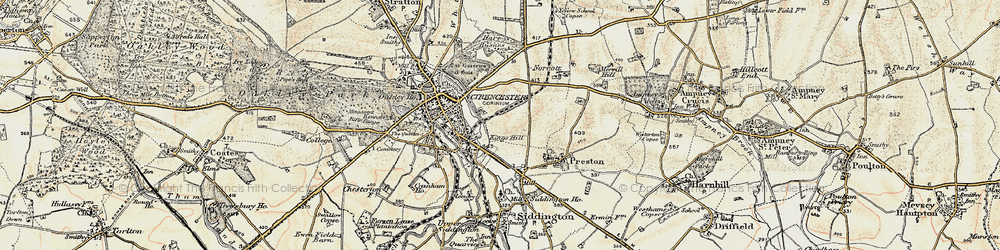 Old map of Kings Hill in 1898-1899