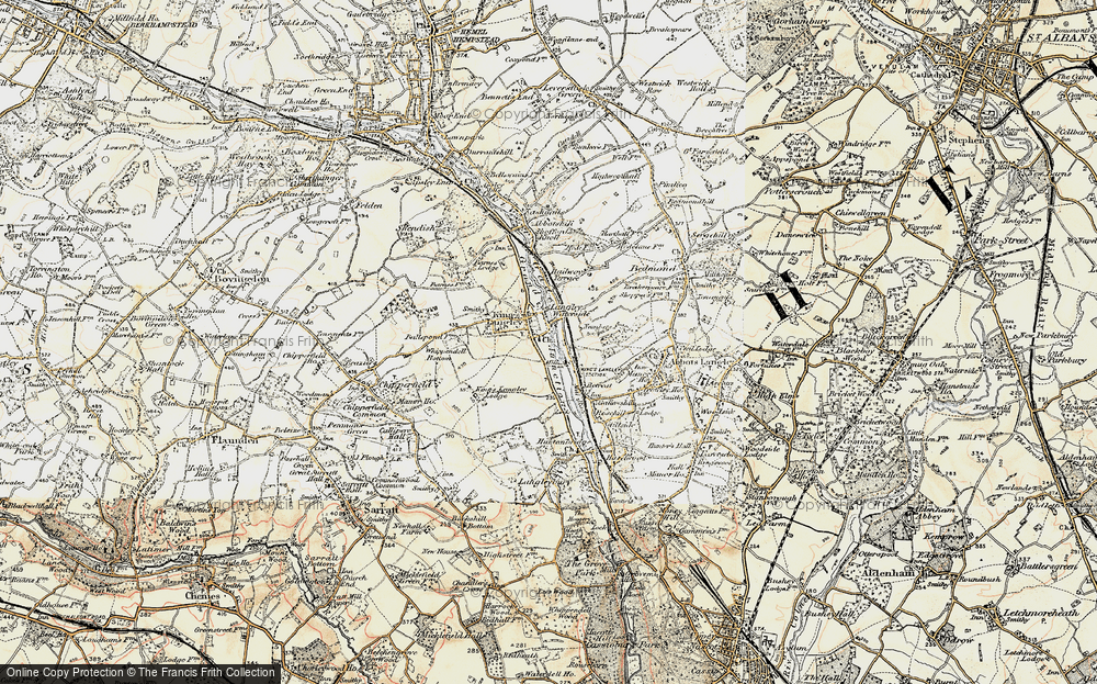 Old Map of Kings Langley, 1897-1898 in 1897-1898