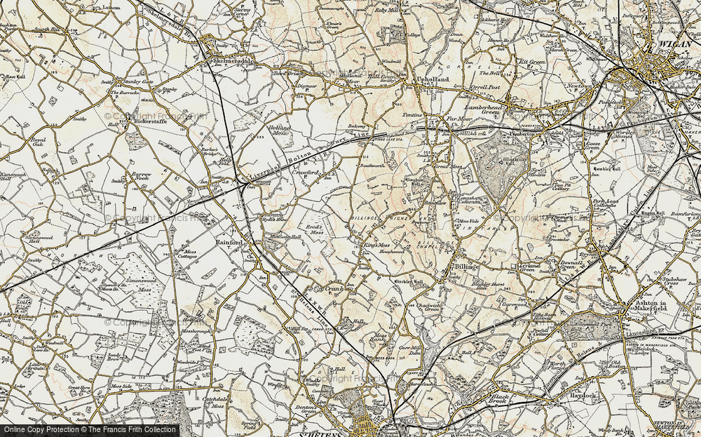 Old Map of Kings Moss, 1903 in 1903