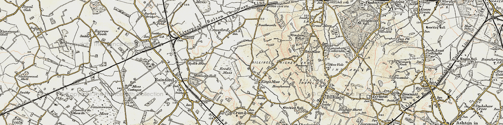 Old map of Kings Moss in 1903