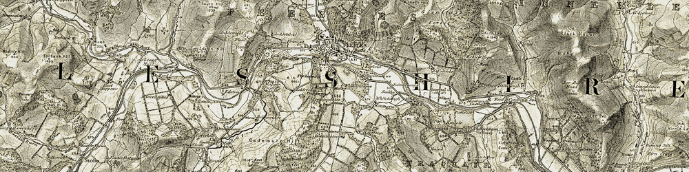 Old map of Kings Muir in 1903-1904