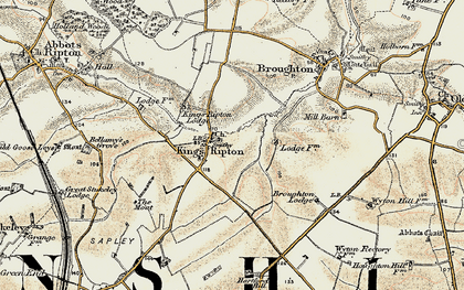 Old map of Kings Ripton in 1901