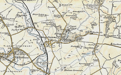Old map of Kings Sutton in 1898-1901