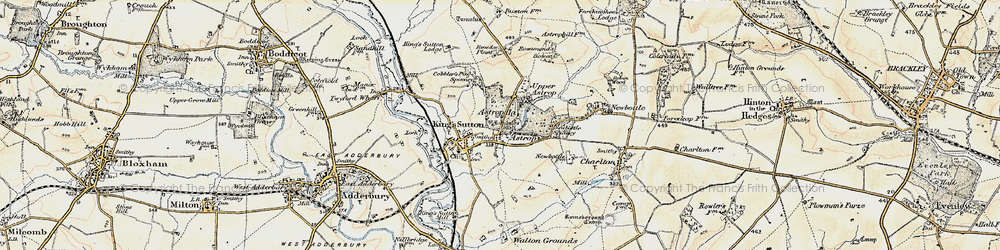 Old map of Kings Sutton in 1898-1901