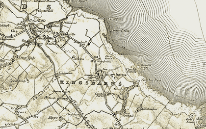 Old map of Airbow Point in 1906-1908