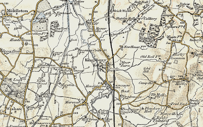 Old map of Kingsbury in 1901-1902