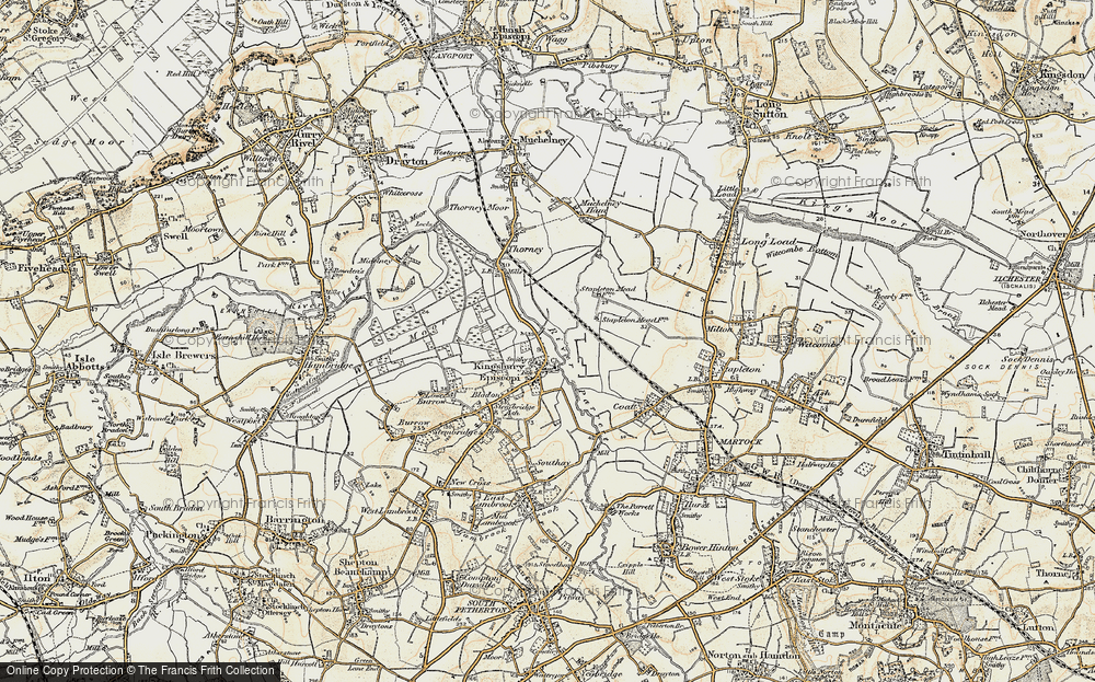 Old Map of Kingsbury Episcopi, 1898-1900 in 1898-1900