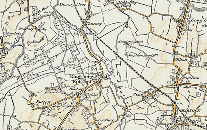 Old map of Kingsbury Episcopi in 1898-1900