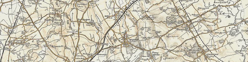Old map of Kingsbury Regis in 1899