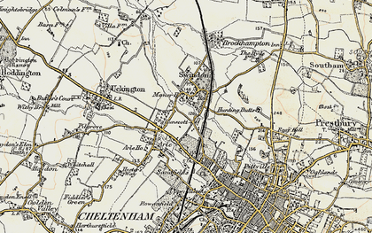 Old map of Kingsditch in 1898-1900