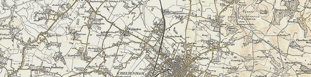Old map of Kingsditch in 1898-1900