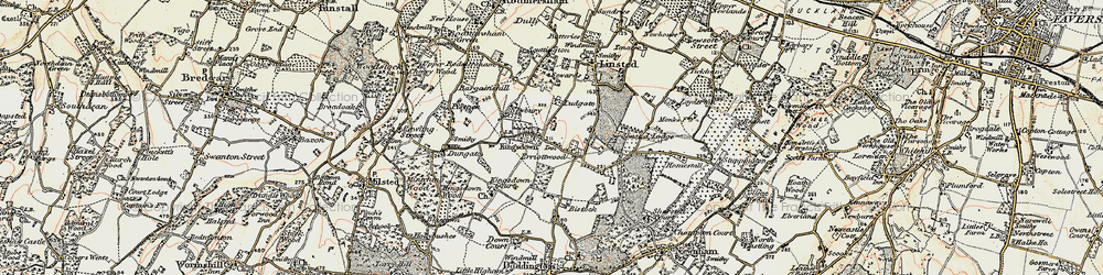 Old map of Kingsdown in 1897-1898