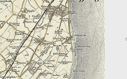 Old map of Knights Bottom in 1898-1899