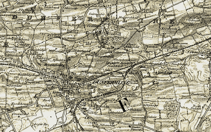 Old map of Kingseathill in 1904-1906