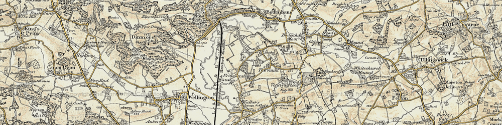Old map of Kingsfield in 1899-1901
