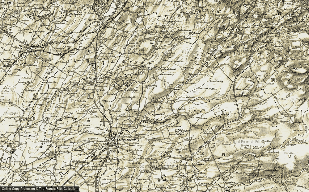 Old Map of Historic Map covering West Whitelee in 1905-1906