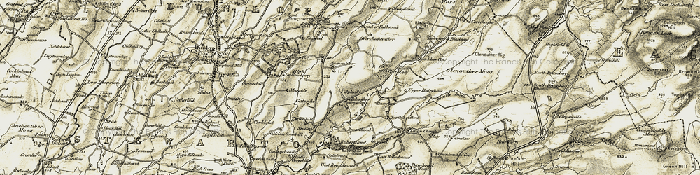 Old map of Braidland in 1905-1906