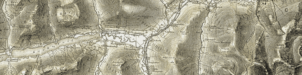 Old map of Balquhidder Station in 1906-1907