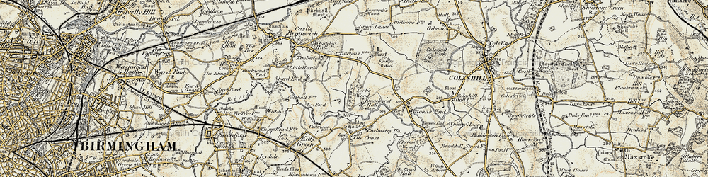 Old map of Kingshurst in 1901-1902
