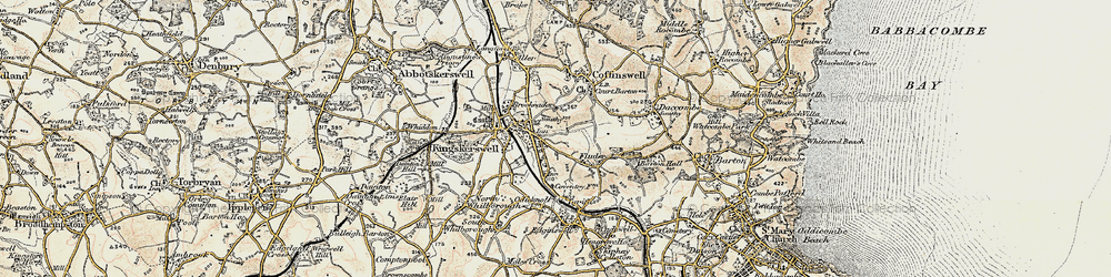 Old map of Kingskerswell in 1899