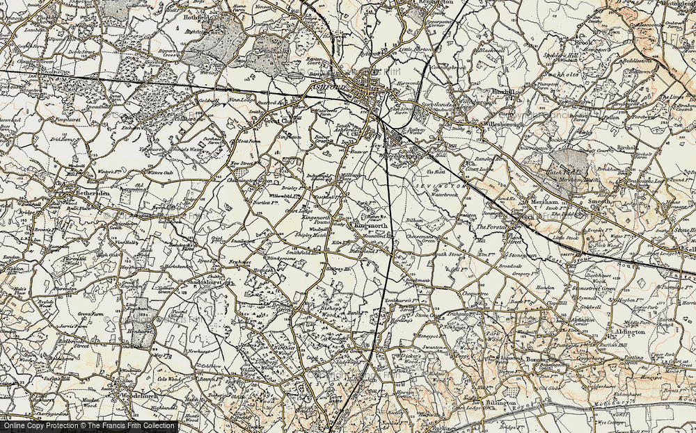 Old Map of Kingsnorth, 1897-1898 in 1897-1898