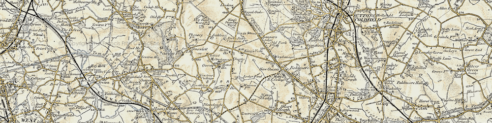 Old map of Kingstanding in 1902