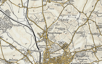 Old map of Kingsthorpe in 1898-1901