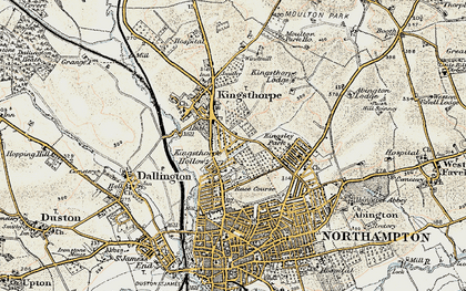 Old map of Kingsthorpe Hollow in 1898-1901