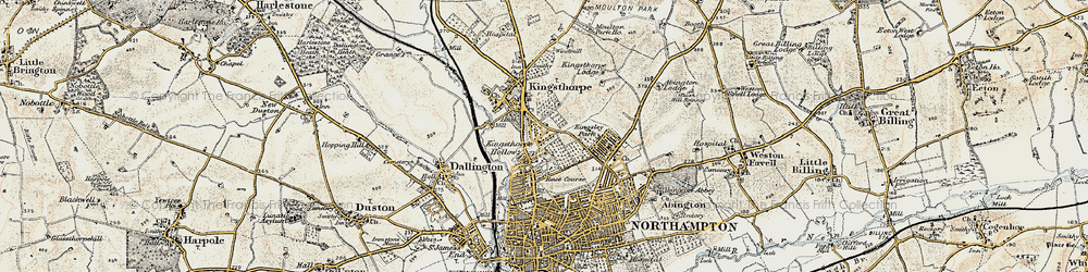 Old map of Kingsthorpe Hollow in 1898-1901
