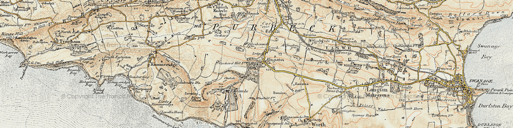Old map of Kingston in 1899-1909