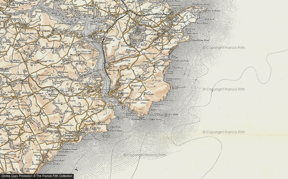 Old Map of Historic Map covering Coleton Fishacre in 1899