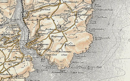 Old map of Coleton Fishacre in 1899