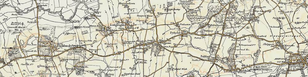 Old map of Kingston Bagpuize in 1897-1899