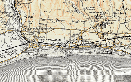 Old map of Kingston by Sea in 1898
