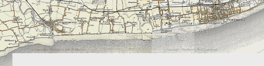 Old map of Kingston Gorse in 1897-1899