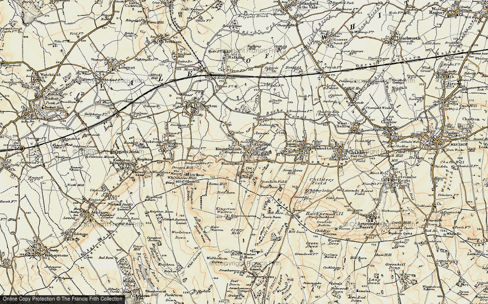 Old Map of Historic Map covering Blowingstone Hill in 1897-1899