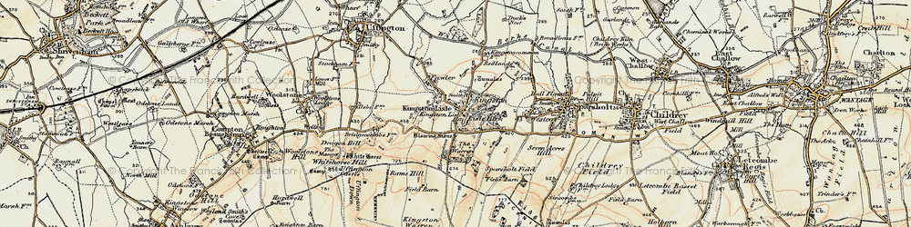 Old map of Kingston Lisle in 1897-1899