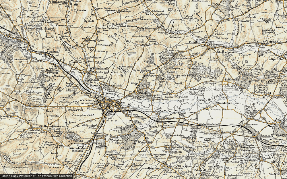 Old Map of Kingston Maurward, 1899-1909 in 1899-1909