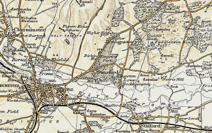 Old map of Kingston Maurward in 1899-1909