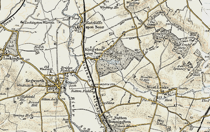 Old map of Kingston on Soar in 1902-1903