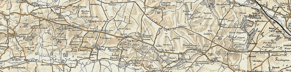 Old map of Kingston Russell in 1899