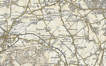 Old map of Kingstone in 1899-1900