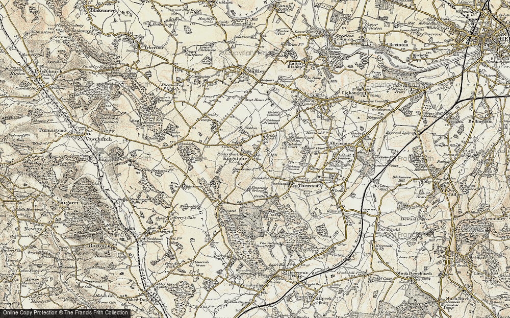 Old Map of Historic Map covering Brampton Hill in 1900-1901