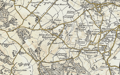 Old map of Arkstone Common in 1900-1901