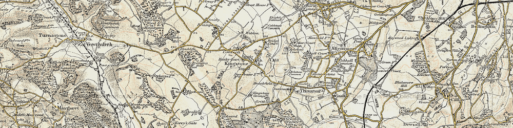Old map of Kingstone in 1900-1901